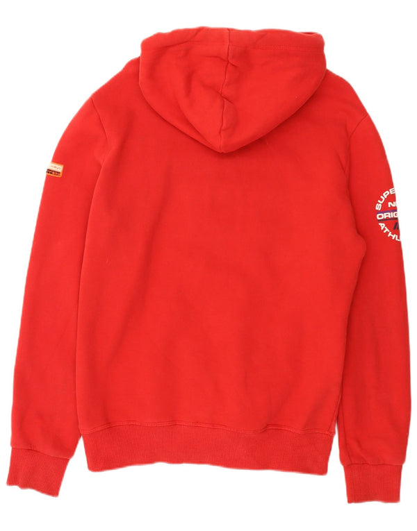 Superdry Pull à Capuche Graphic Homme Rouge Moyen en Coton Colorblock