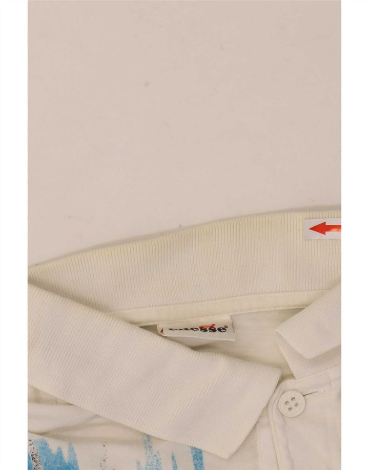 Ellesse Polo à Motif Abstrait Homme Blanc Moyen
