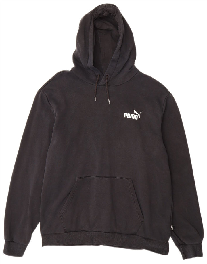 PUMA Pull à capuche pour homme en coton noir Taille L