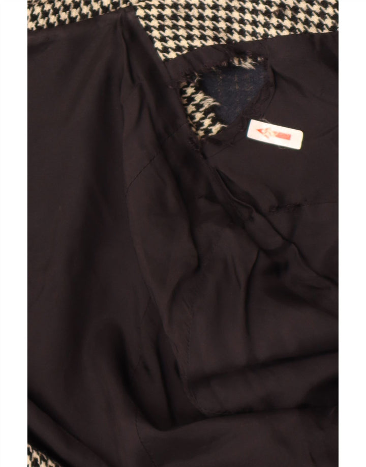 Griffe Veste blazer à 4 boutons pour femme UK 10 Petit pied-de-poule noir
