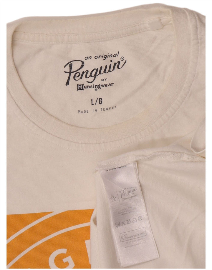 Penguin T-Shirt Graphique Homme Grand Blanc Coton
