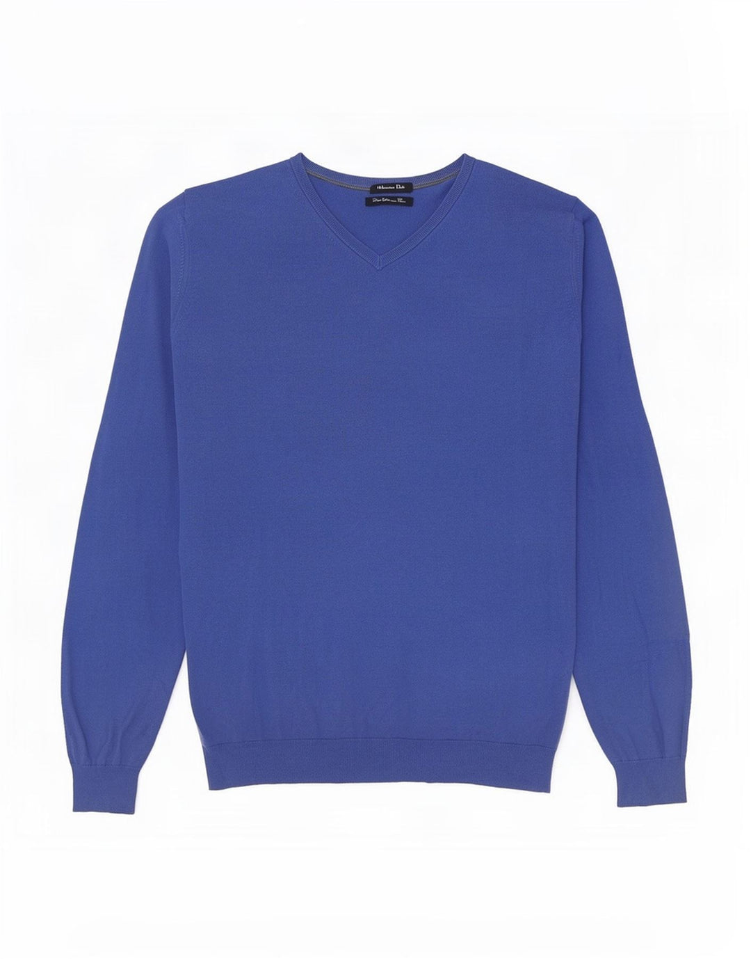 Massimo Dutti Pull col V Homme Bleu Moyen Coton