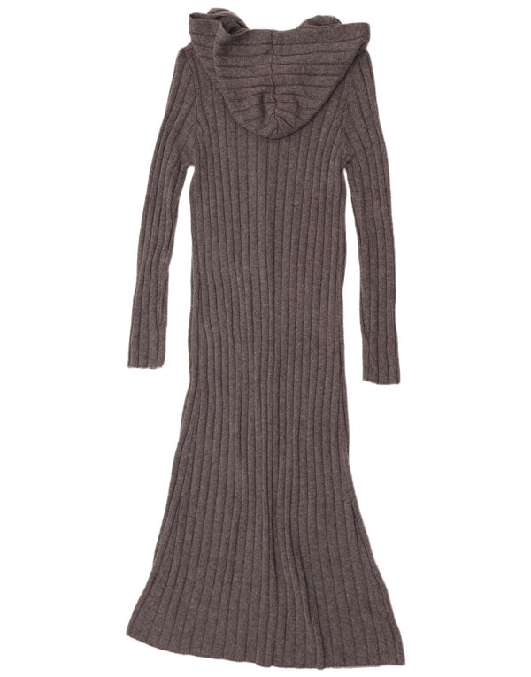 Zara Robe pull à capuche pour femme UK 10 Petit nylon gris