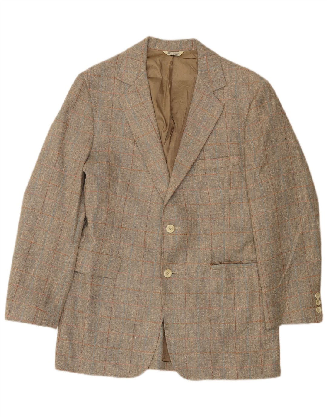 Oakmont Veste blazer à 2 boutons pour homme Taille 39 Marron moyen à carreaux