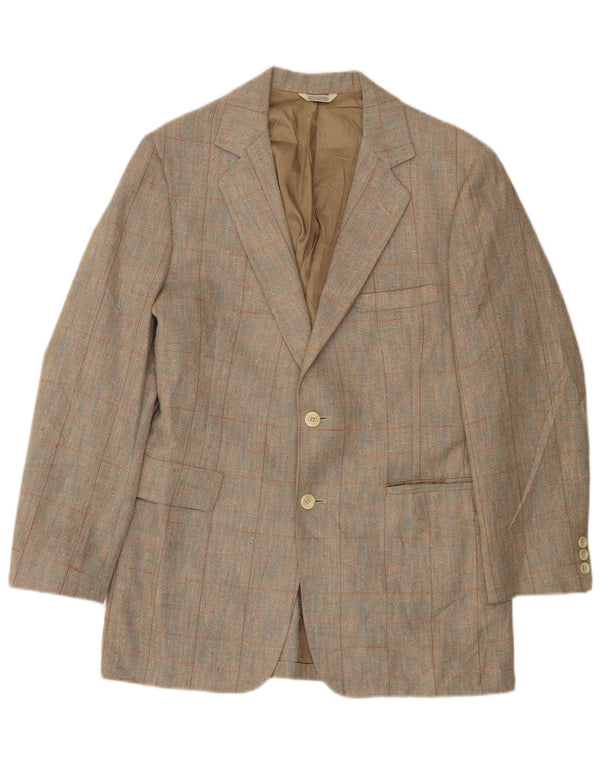 Oakmont Veste blazer à 2 boutons pour homme Taille 39 Marron moyen à carreaux