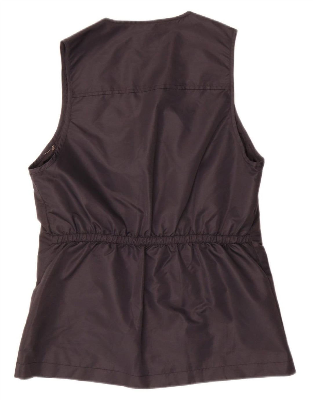 VINTAGE Gilet utilitaire femme UK 10/12 Moyen Noir Polyamide