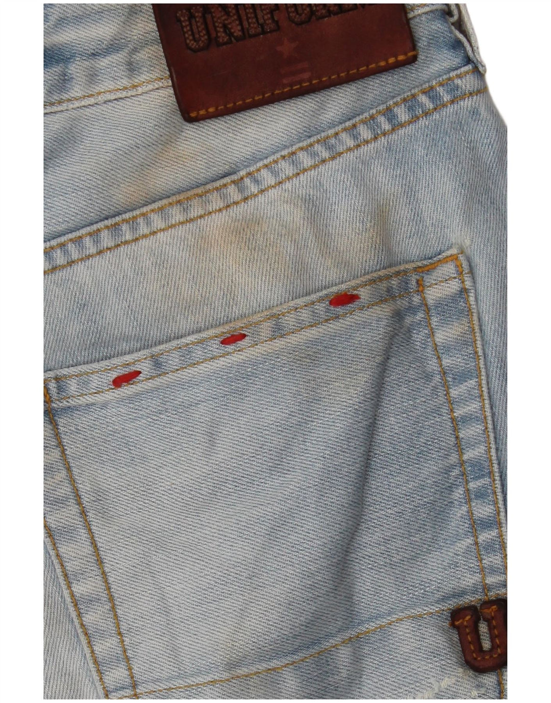 Uniforme Short en jean vieilli pour homme W30 en coton bleu moyen