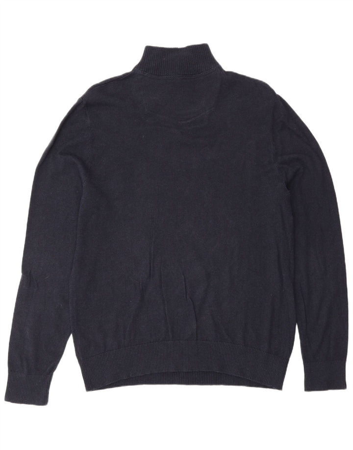 Fat Face Pull col zippé pour homme en coton bleu marine Taille L