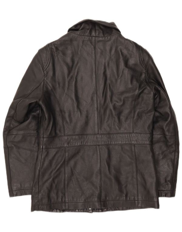 veste en cuir femme vintage UK 10 Petit Noir