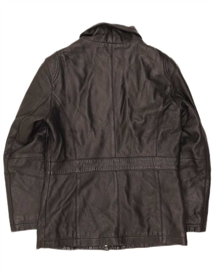 veste en cuir femme vintage UK 10 Petit Noir