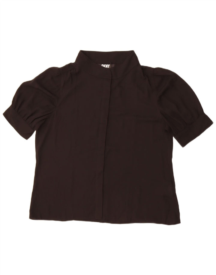 Dkny Chemisier à manches courtes pour femme UK 18 XL Noir Polyester