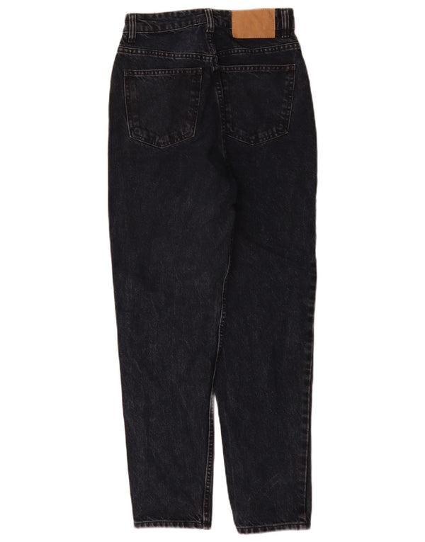 Zara Jean fuselé taille haute pour femme EU 34 2XS W24 L28 Bleu marine Coton