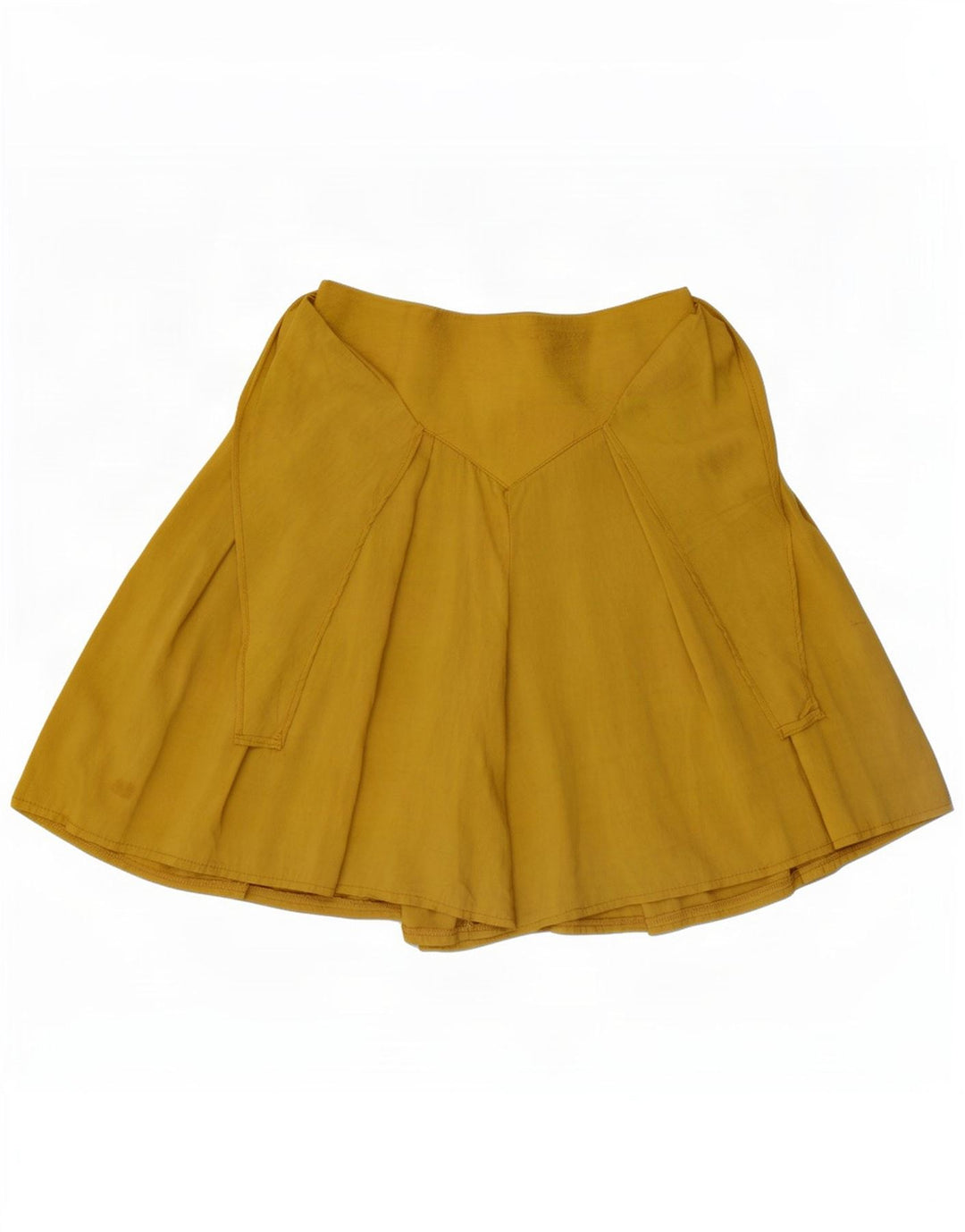 vintage Femme Skort Mini Jupe W26 Petite Viscose Jaune