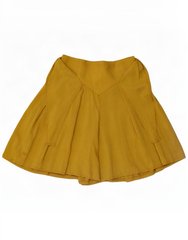 vintage Femme Skort Mini Jupe W26 Petite Viscose Jaune