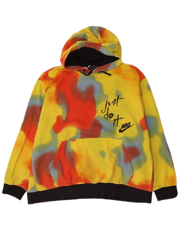 Nike Pull à capuche graphique pour homme en coton tie-dye jaune 2XL