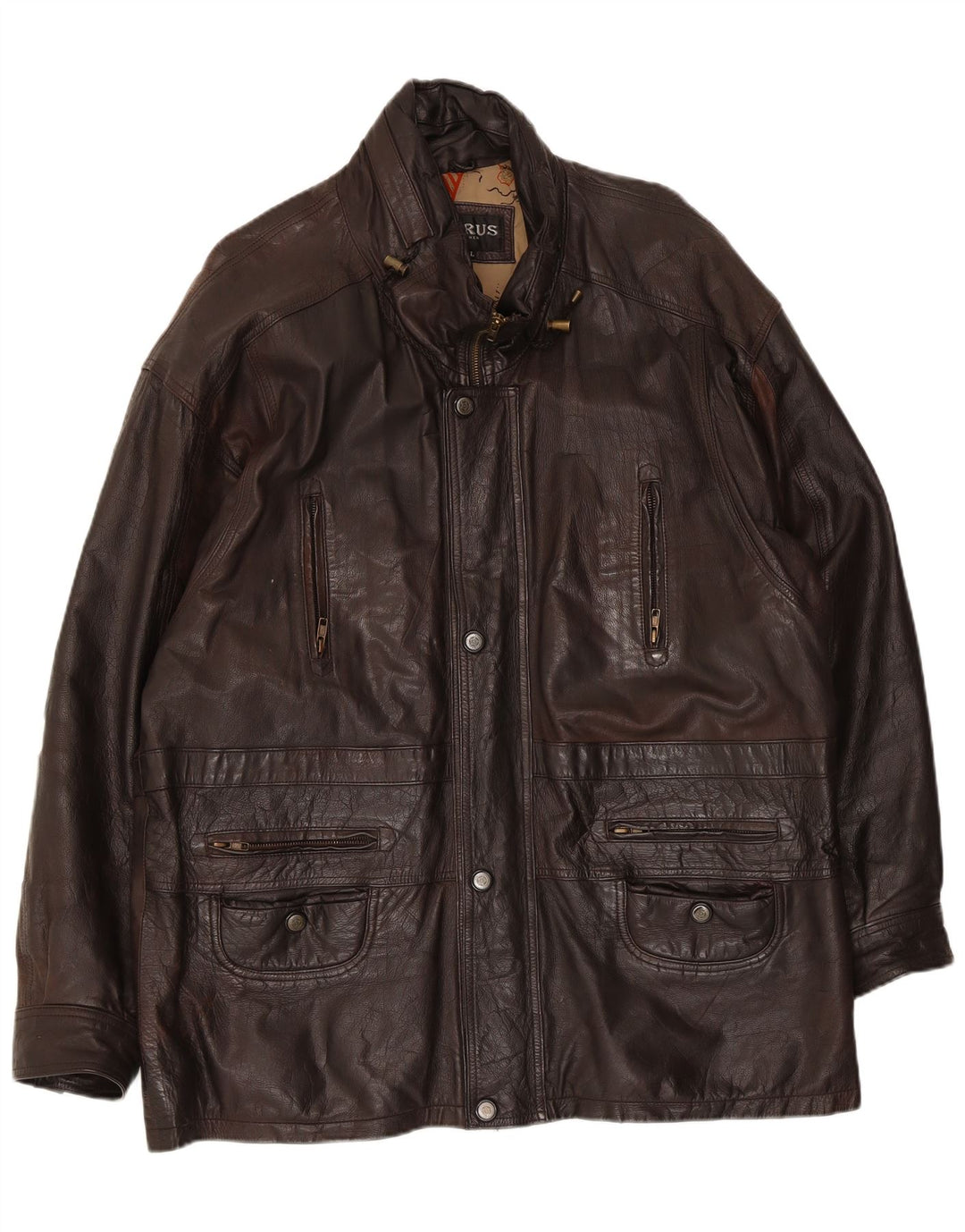 Torus Veste en cuir pour homme UK 42XL Marron