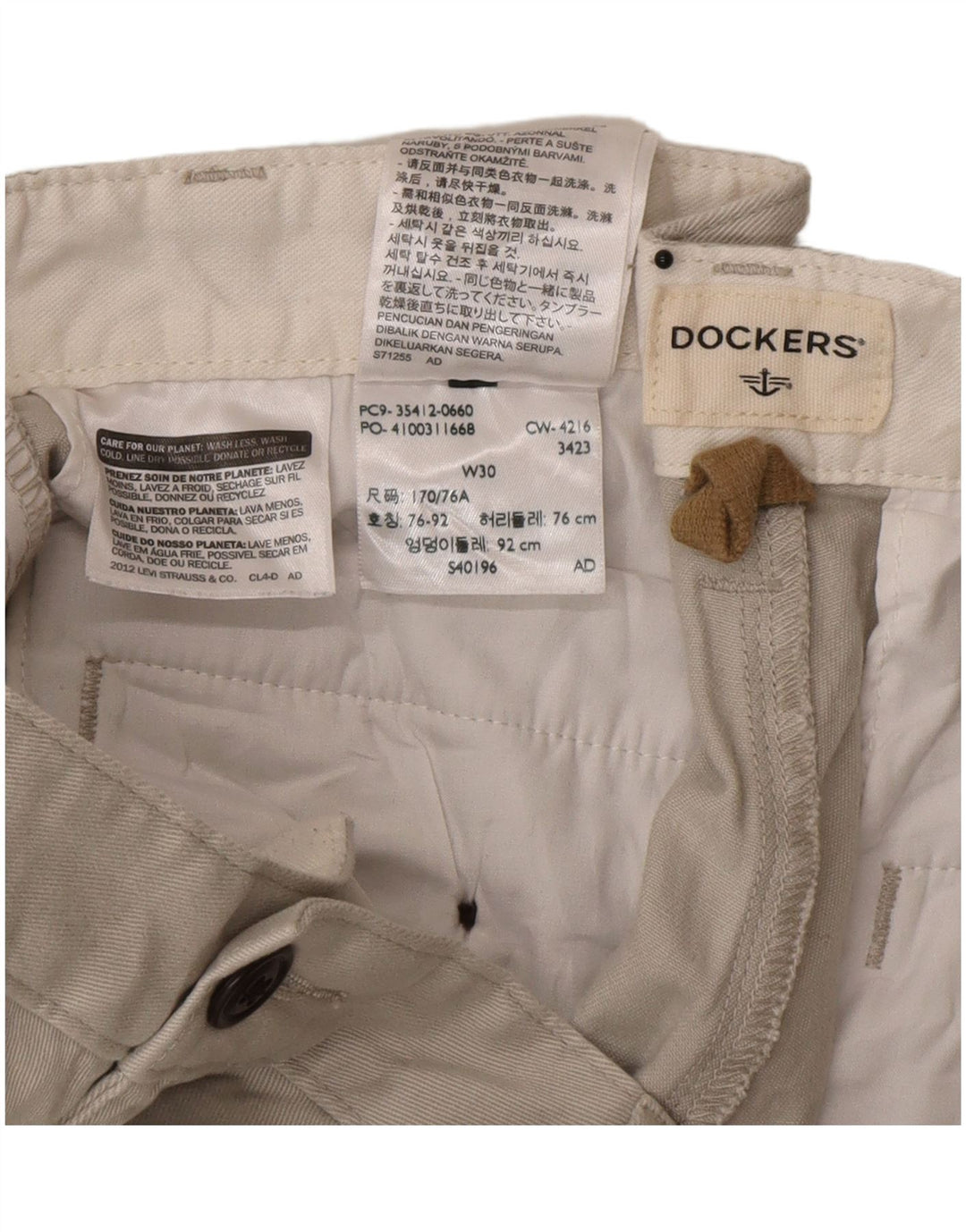 Dockers Short Cargo Homme W30 Coton Beige Moyen