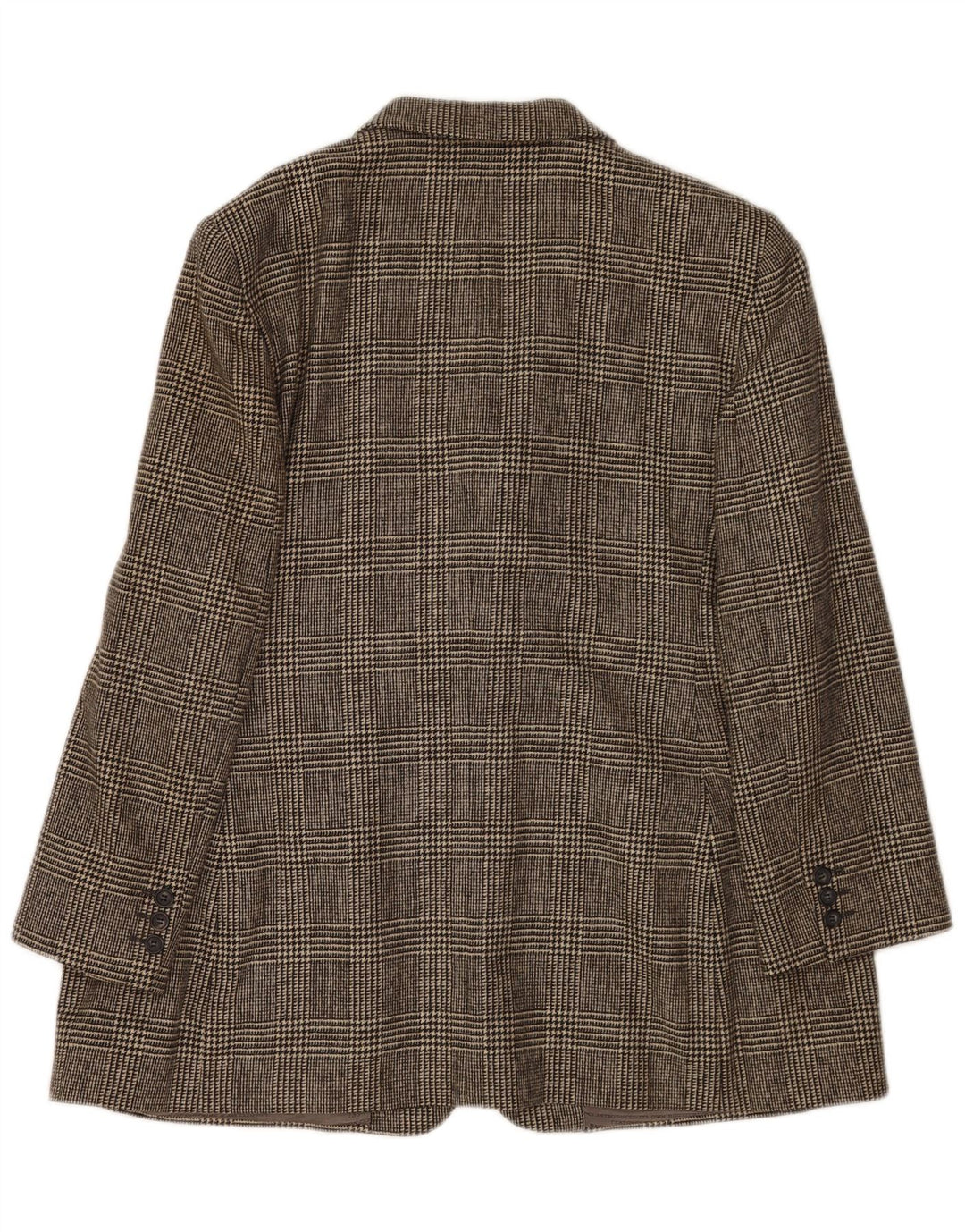 DAKS Veste blazer à 4 boutons pour femme UK 18 XL Gris à carreaux en laine vierge