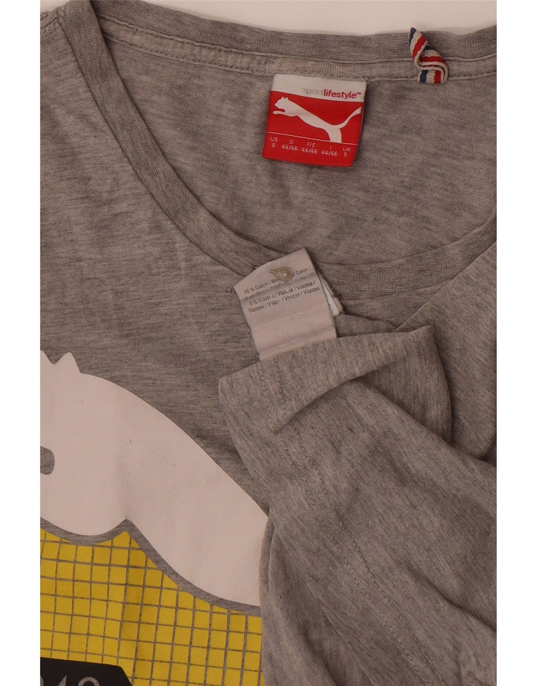 Puma T-Shirt Graphique Homme Petit Gris Coton