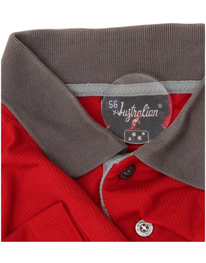 AUSTRALIAN L'ALPINA Polo Homme IT 56 XL Rouge Colourblock