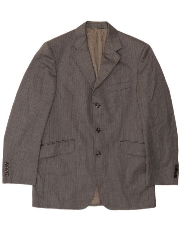 Aquascutum Veste Blazer 3 Boutons Homme UK 40 Grande Laine Grise