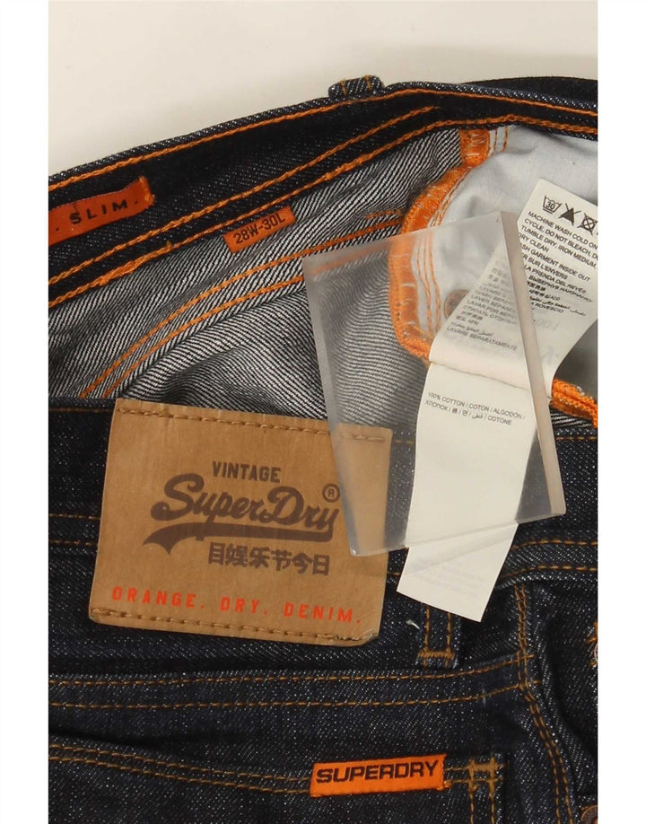 Superdry Jean Slim W28 L30 Bleu Marine Coton Homme
