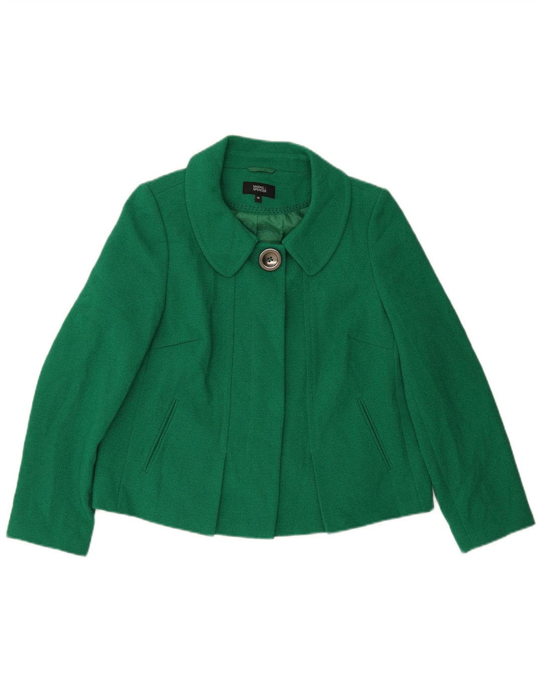 Marks & Spencer Veste Bomber Femme UK 14 Polyester Vert Moyen