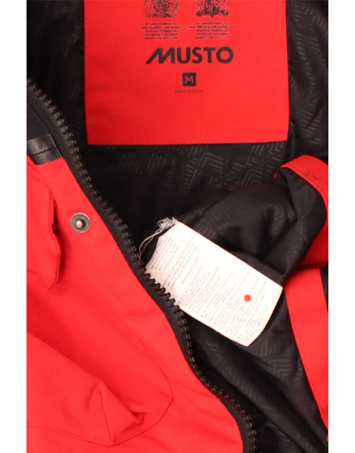Musto Veste de ski à capuche pour homme UK 38 Medium Red Colourblock Polyamide
