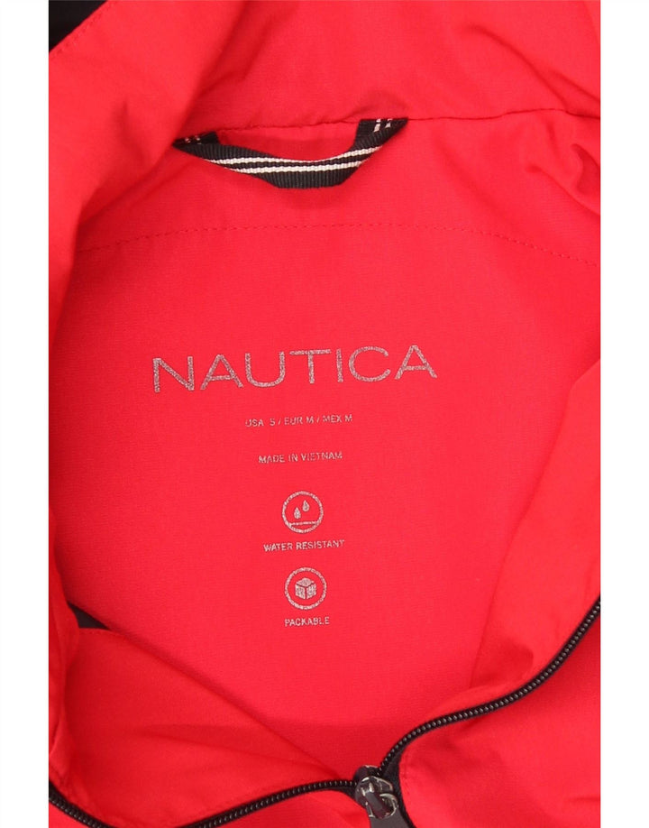 Nautica Imperméable à capuche pour homme UK 12 Rouge moyen Polyester