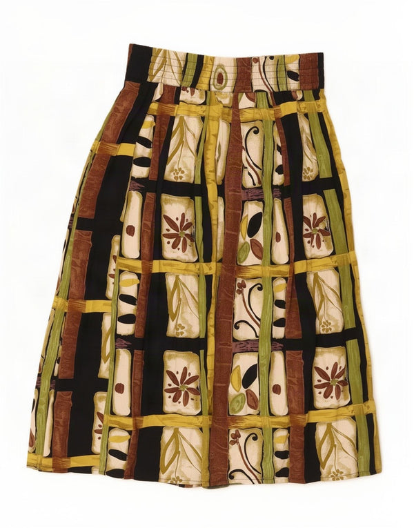 jupe évasée femme vintage XL W32 Viscose florale multicolore