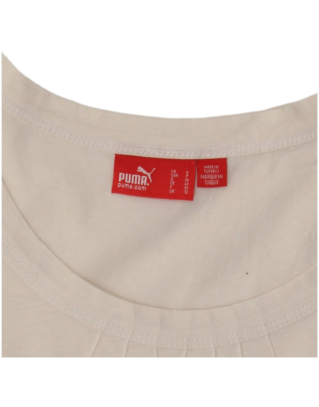 PUMA Débardeur pour femme UK 10 Petit coton rayé blanc