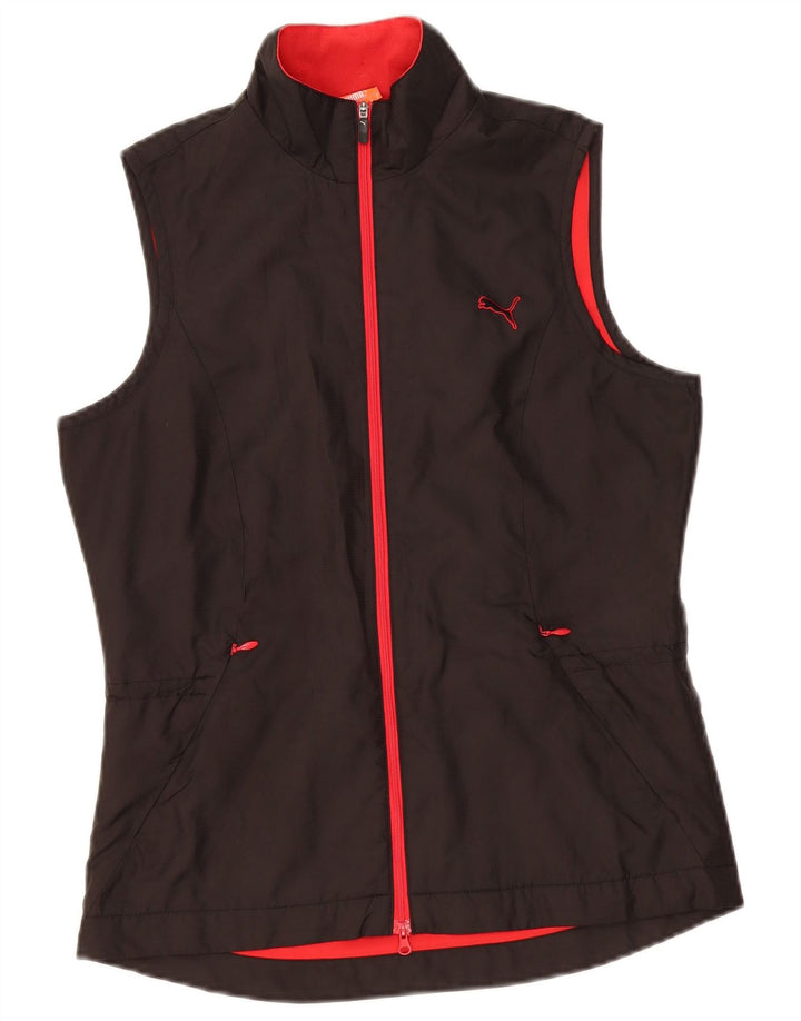 Puma Gilet Femme UK 10 Small Noir Colorblock Polyester