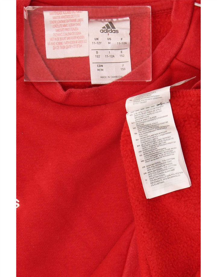 Adidas Sweat-Shirt Garçon 11-12 Ans Rouge Coton
