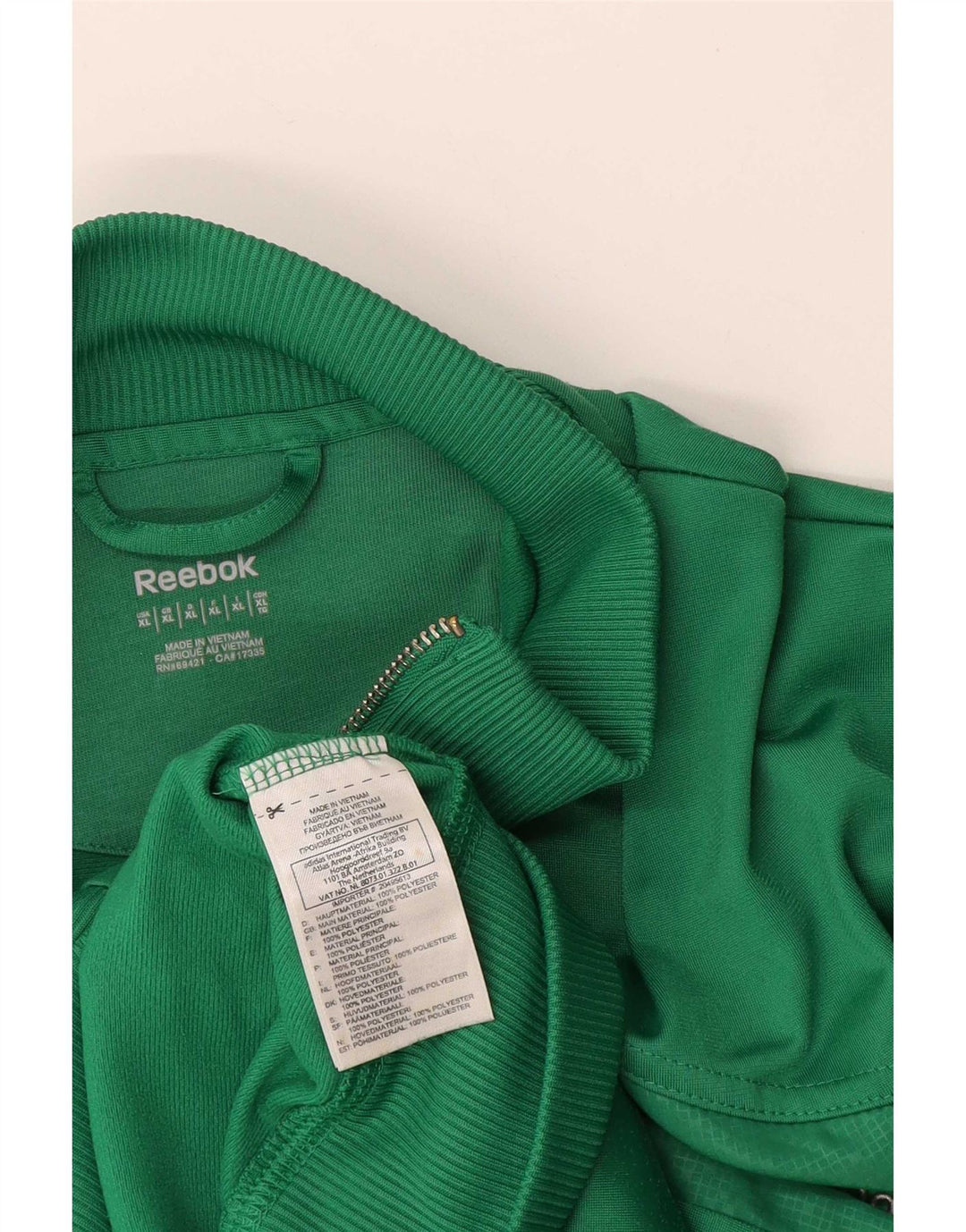 Reebok Veste de survêtement pour homme XL Vert Polyester