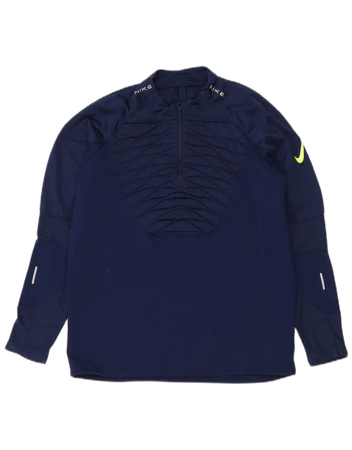 Nike Haut de survêtement à col zippé pour homme Bleu marine moyen Polyester