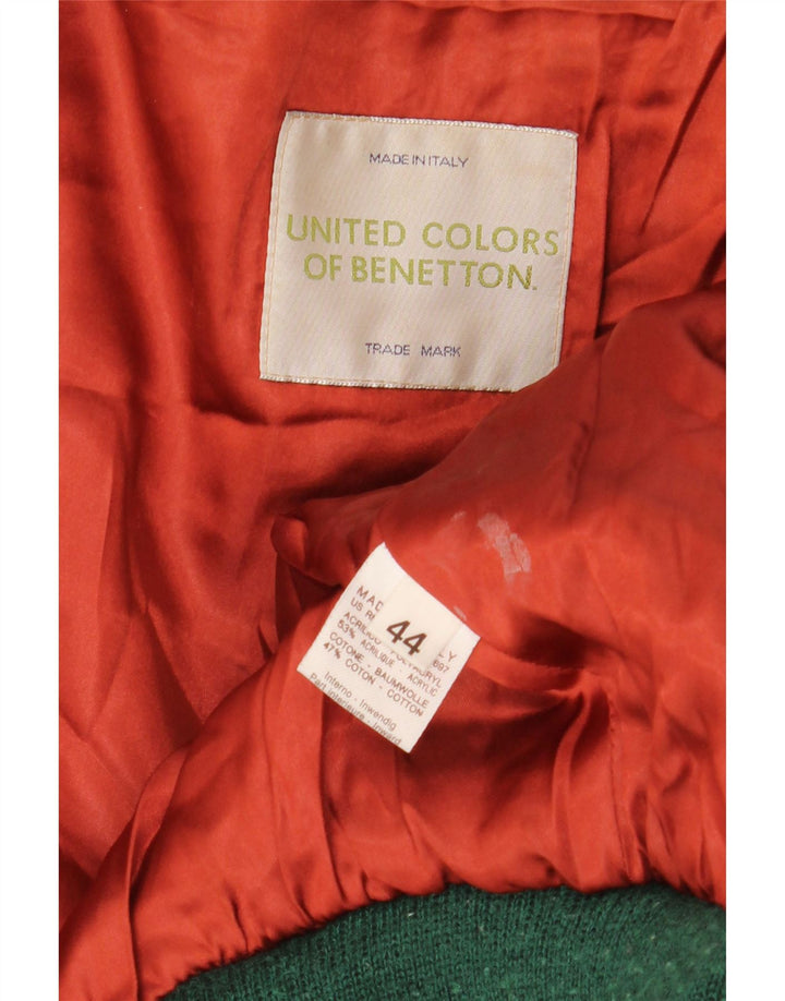 Benetton Veste bomber surdimensionnée en fausse fourrure pour femme IT 44 Noir moyen