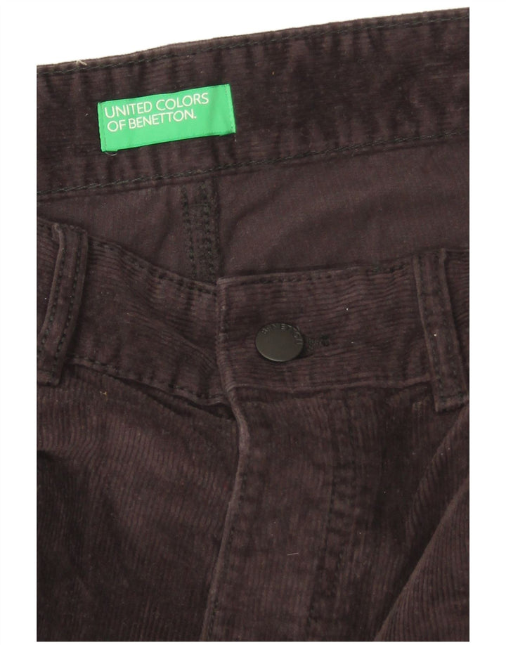 Benetton Pantalon Bootcut En Velours Côtelé Homme W32 L28 Noir