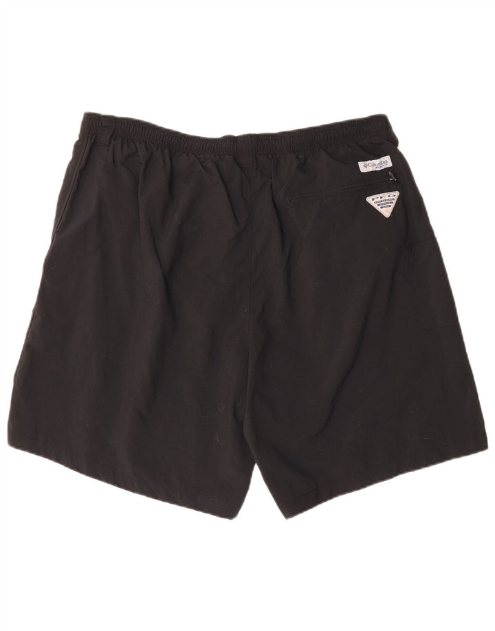 COLUMBIA Mens Omni-Shade Graphic Sport Shorts XL Black Polyester