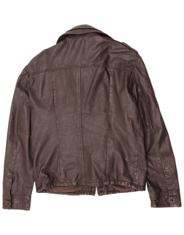 Superdry Veste en cuir militaire pour homme UK 42 XL Marron