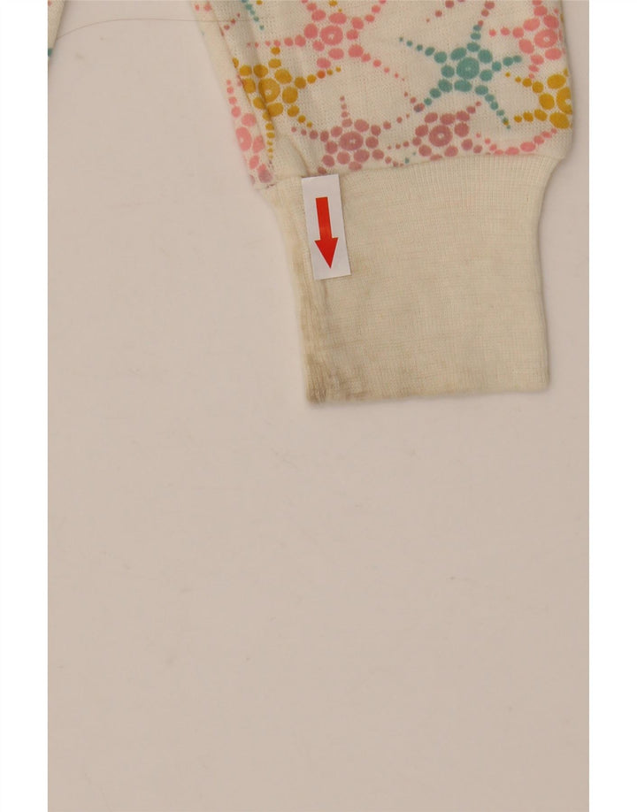Eddie Bauer Sweat-shirt pour femme UK 12 Medium Off White Géométrique