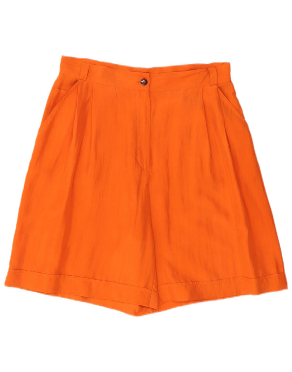 vintage Femmes Taille Haute Pegged Casual Shorts UK 14 Grand W30 Orange Soie