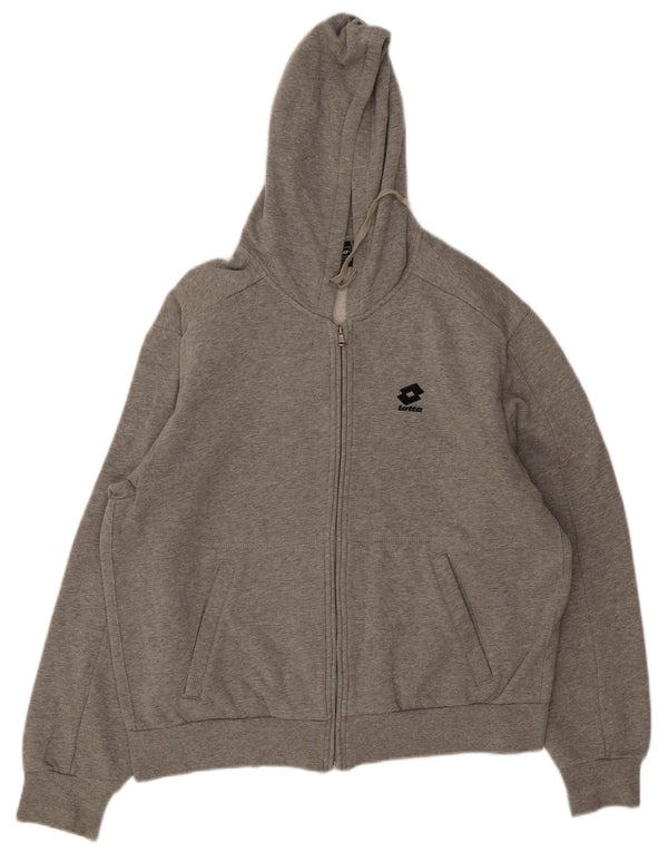 Lotto Pull à capuche zippé pour homme XL Gris Coton