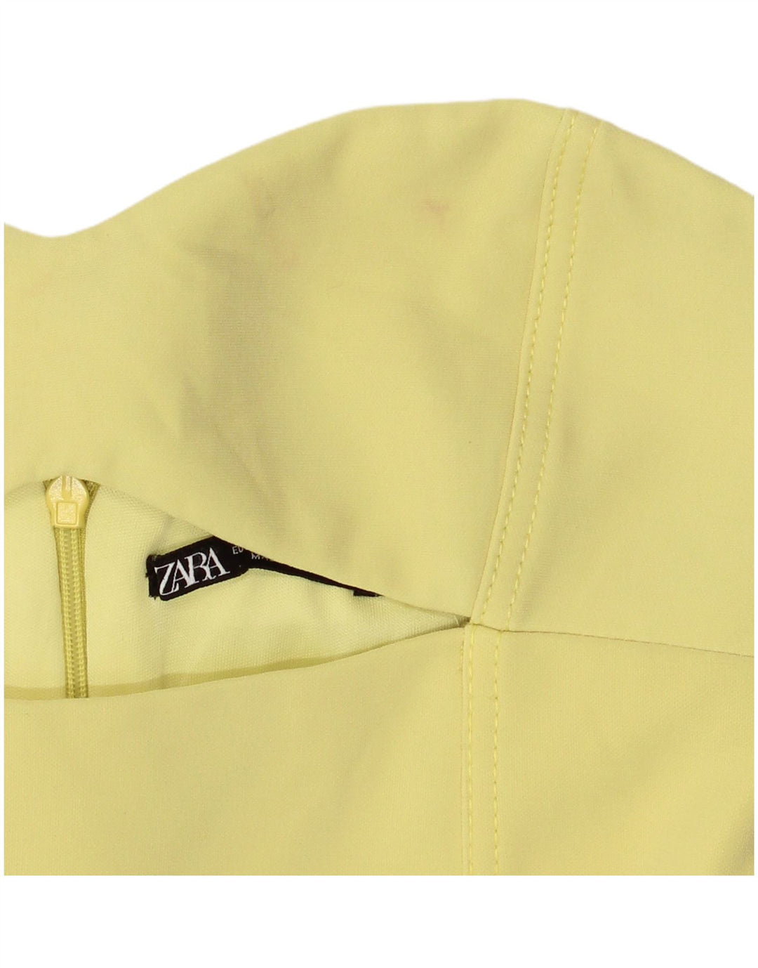Zara Femme Robe Bustier UK 8 Petit Jaune Polyester