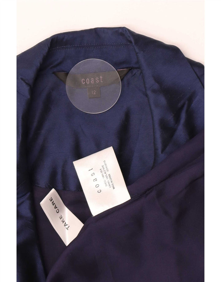 Coast Robe portefeuille pour femme UK 12 Soie bleu marine moyen