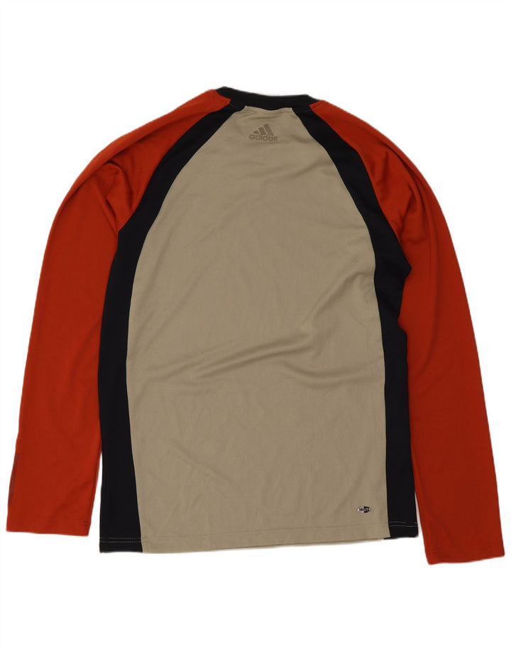 Adidas Haut graphique à manches longues pour homme Petit polyester beige colour block