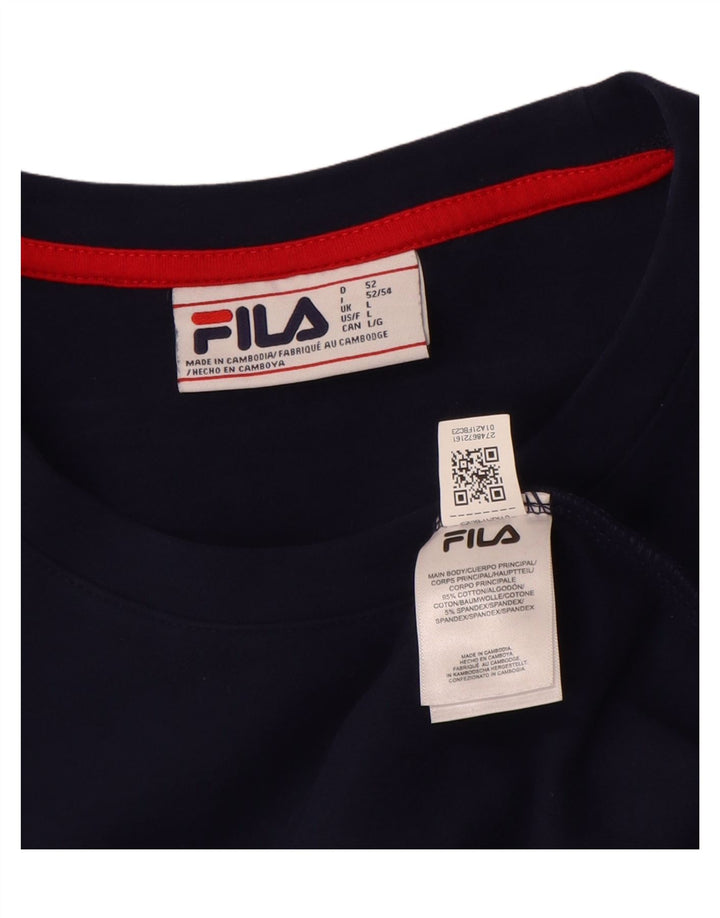 Fila Homme Sweatshirt Jumper Large Bleu Marine Coton