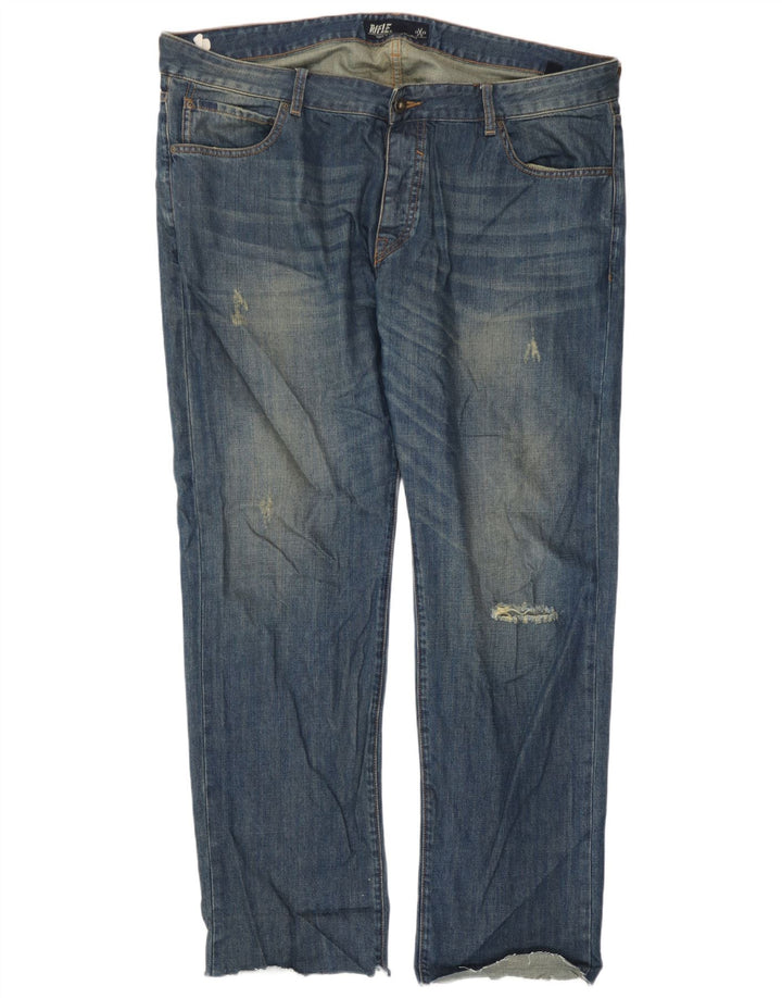 Rifle Jean droit vieilli pour homme W42 L31 en coton bleu