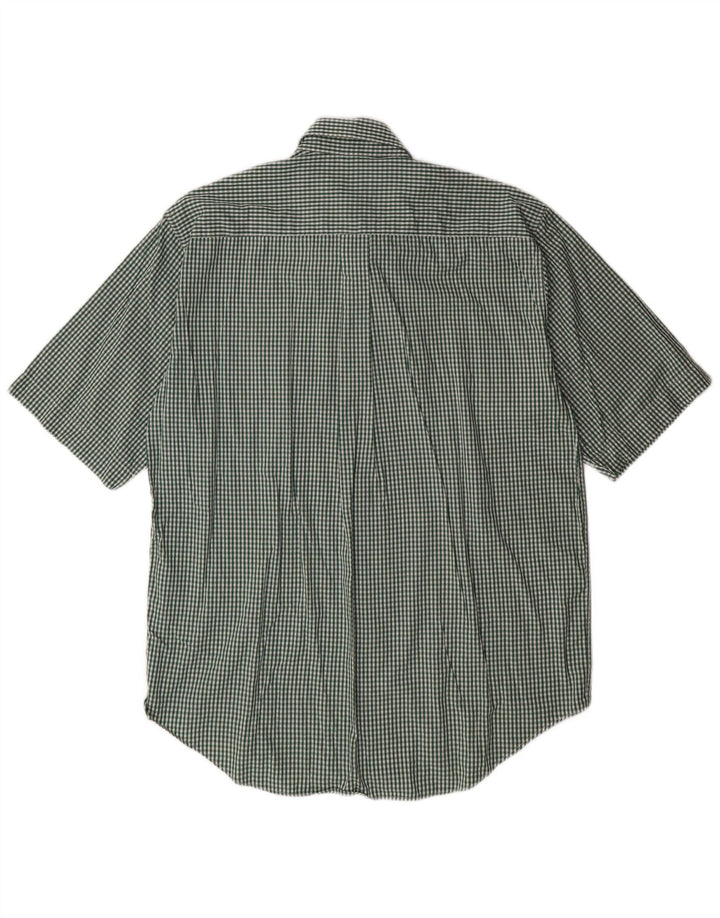 BENETTON Chemise à Manches Courtes Homme Grand Vichy Vert