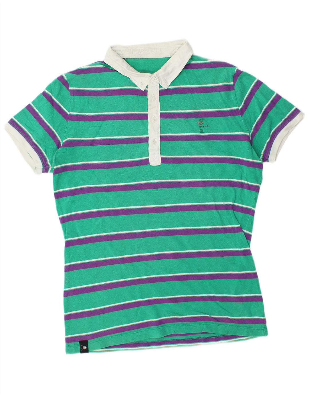DIESEL Polo Rugby Homme Rayé Vert Moyen