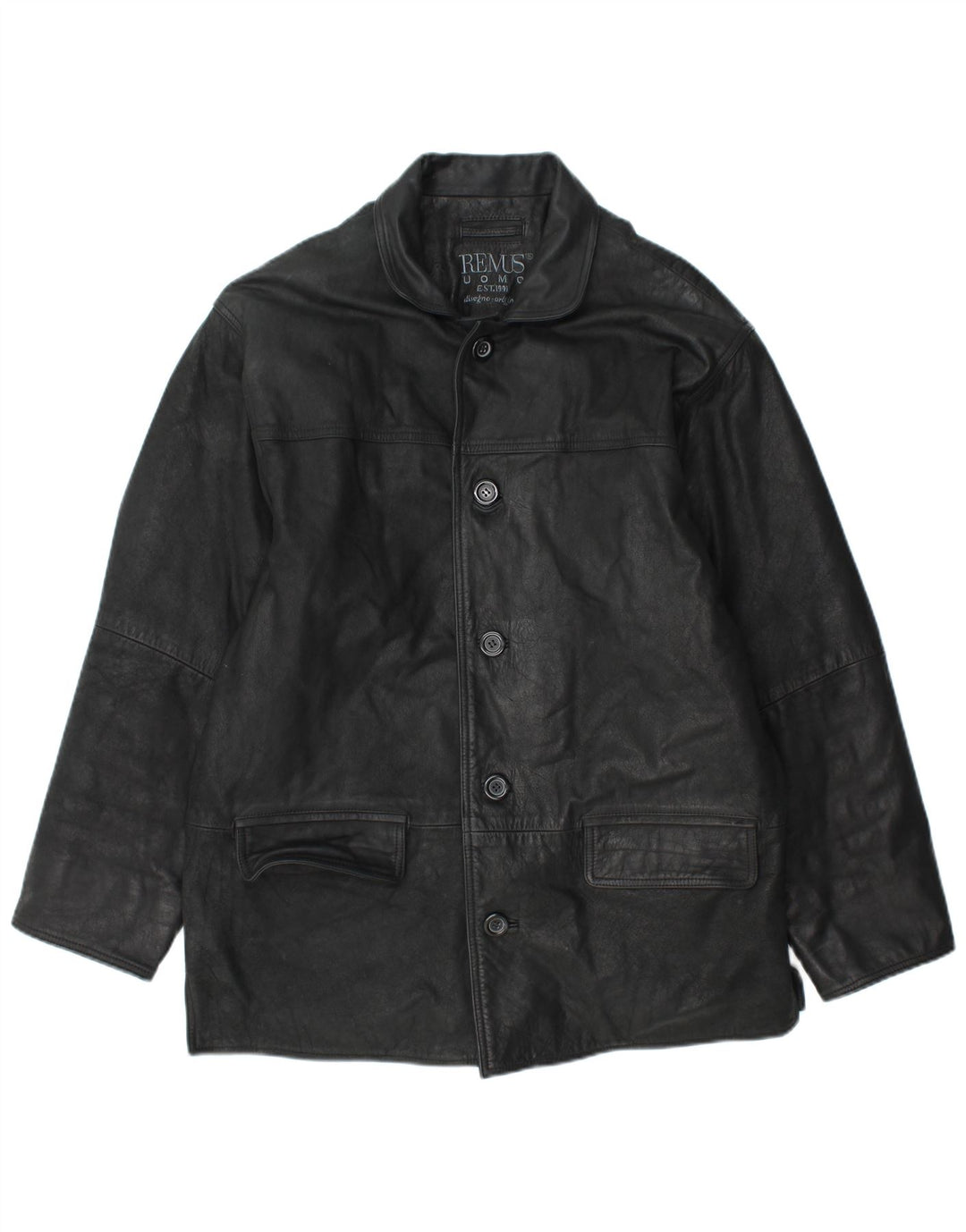 REMUS Manteau en cuir pour homme UK 40 Grand cuir noir